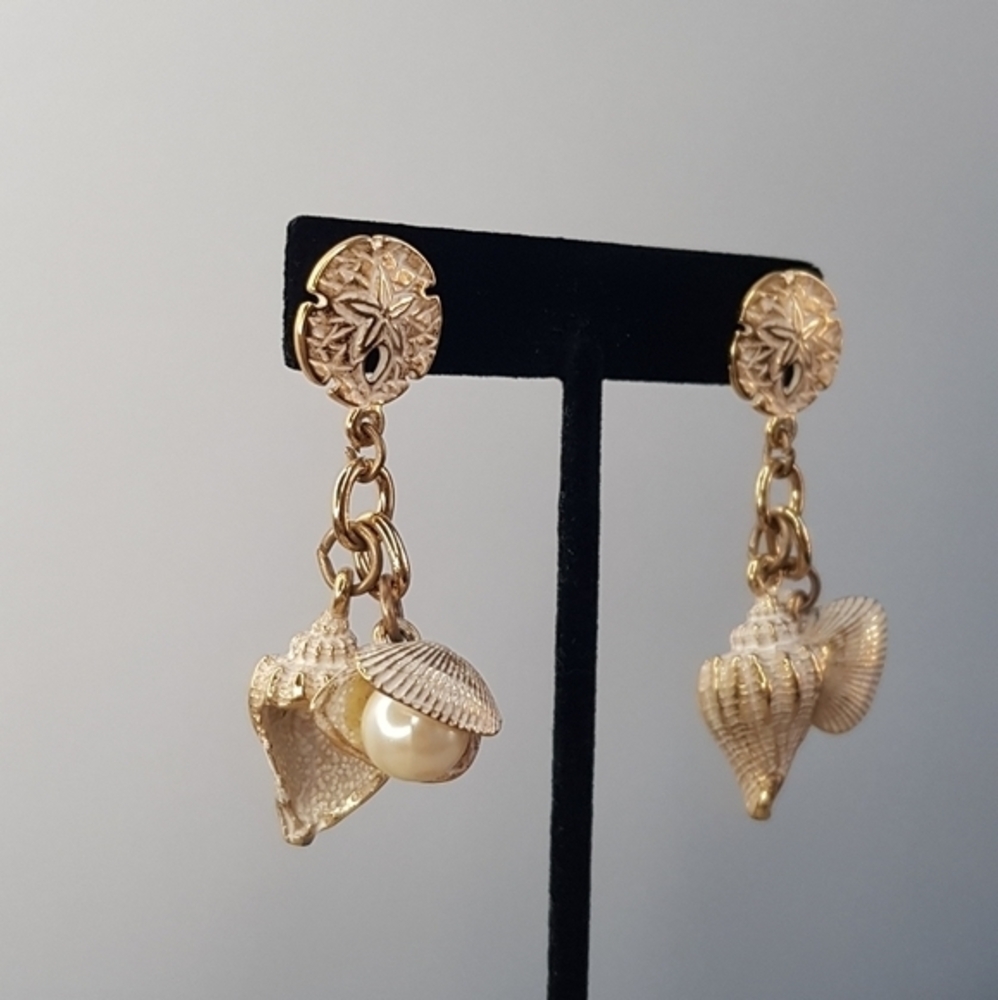 Ocean  / mermaid inspired dangle earrings - Picture 3 of 6